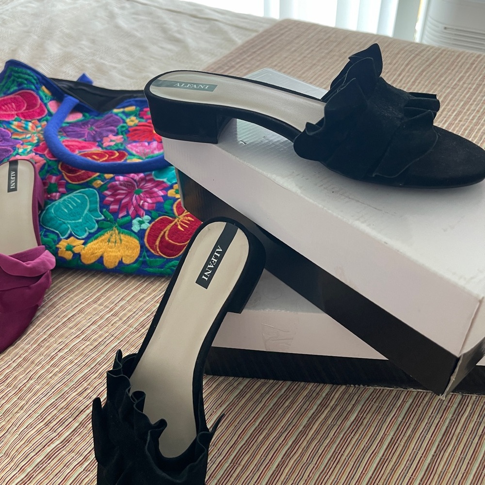 Alfani Black Ruffle Sandals